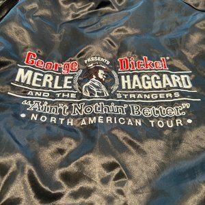 Vintage Merle Haggard George Dickel Satin 1987 Tour Bomber Jacket Coat XL